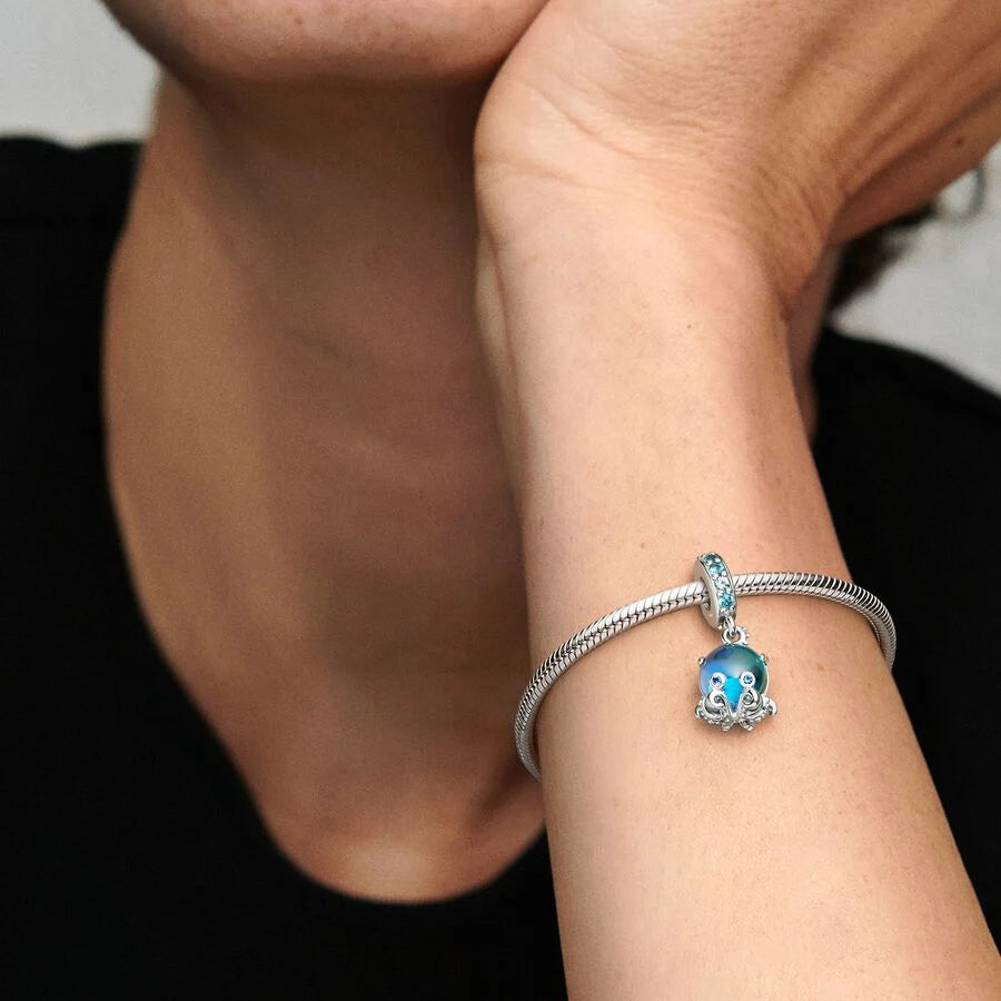 Murano Camı Sevimli Ahtapot Sallantılı Charm