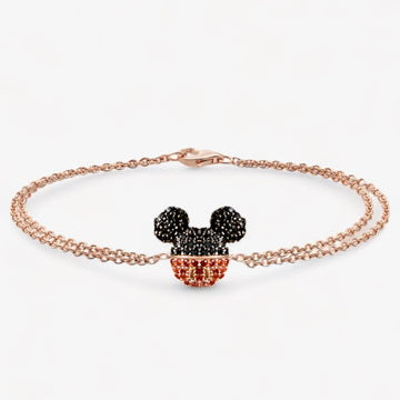 Berlin Mickey Mouse 14 Ayar Altın Kaplama Gümüş Bileklik