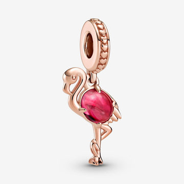 Pembe Murano Camlı Flamingo Charm