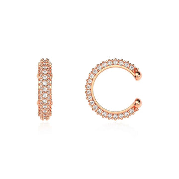 Pave Knee Cartilage Rose Gold Plated Silver Earrings