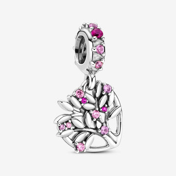 Pembe Kalp Aile Ağacı Sallantılı Charm