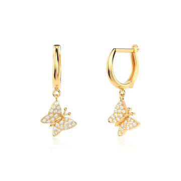 Lucky Butterfly Gold Silver Earrings