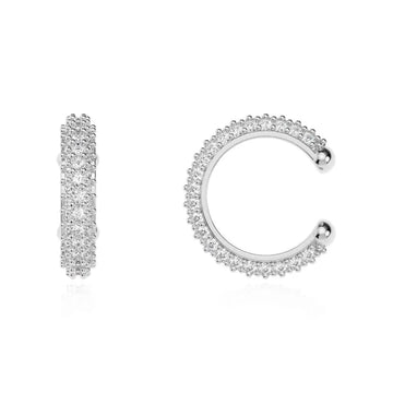 Pave Knee Cartilage Silver Earring