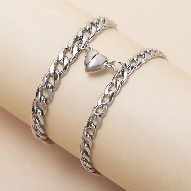 Magnetic Heart Couple Bracelet