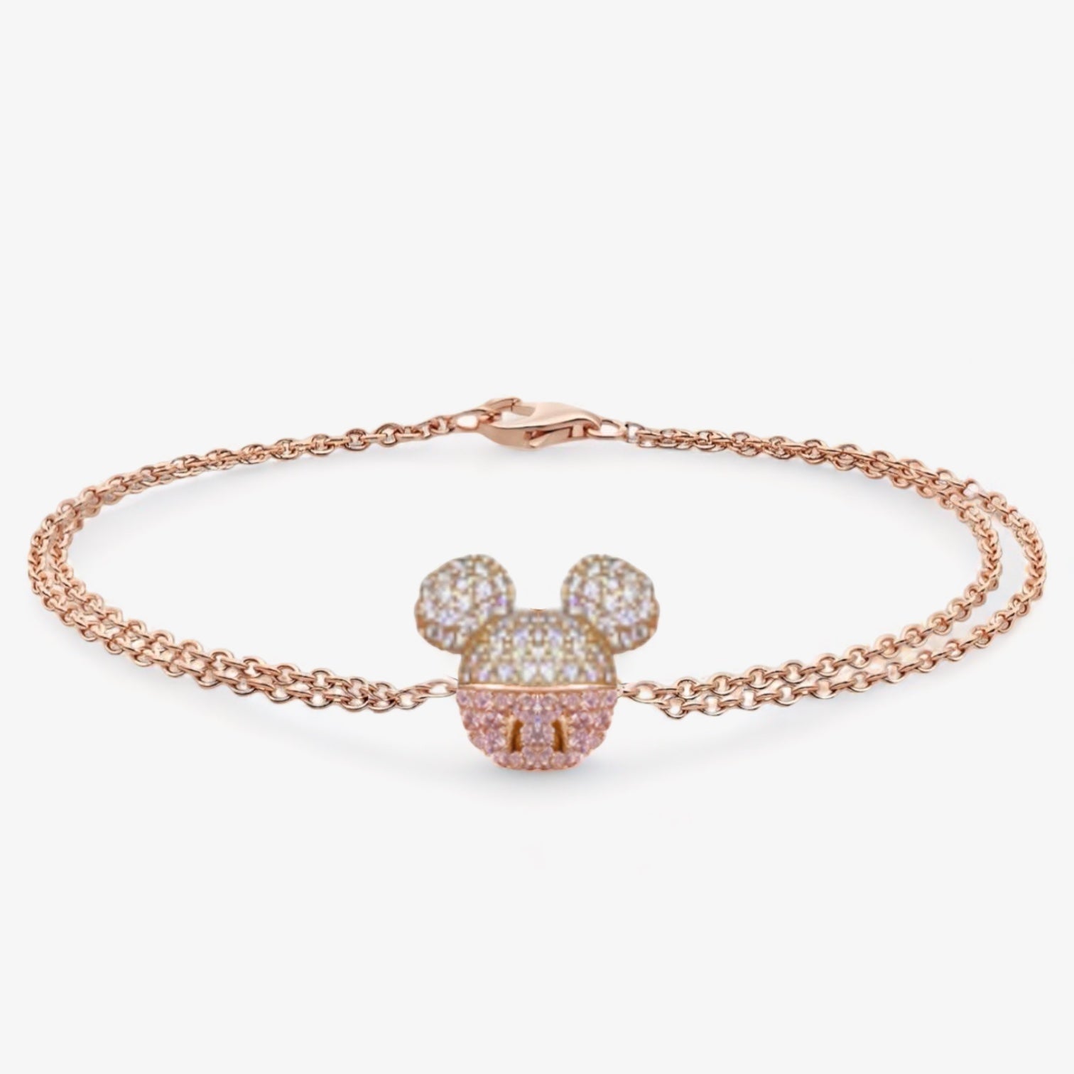 Paris Mickey Mouse 14 Ayar Altın Kaplama Gümüş Bileklik