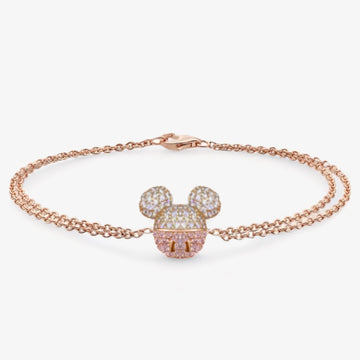 Paris Mickey Mouse 14 Ayar Altın Kaplama Gümüş Bileklik