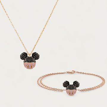 Helsinki Mickey Mouse Kolye Bileklik Set