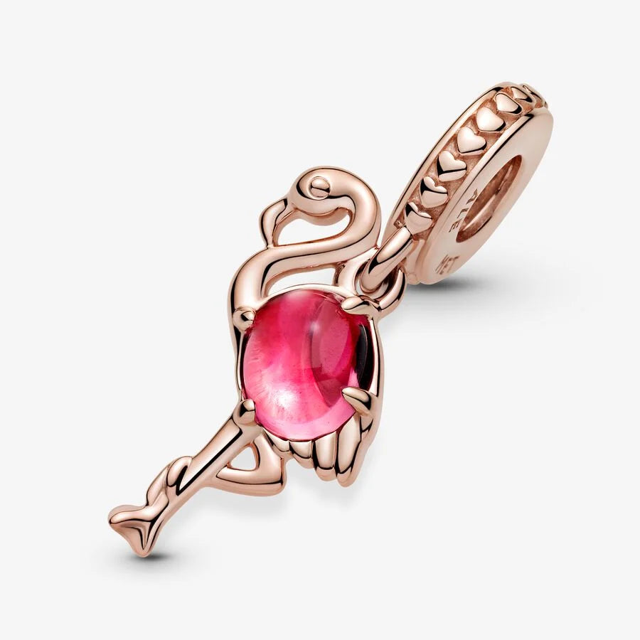 Pink Murano Glass Flamingo Charm