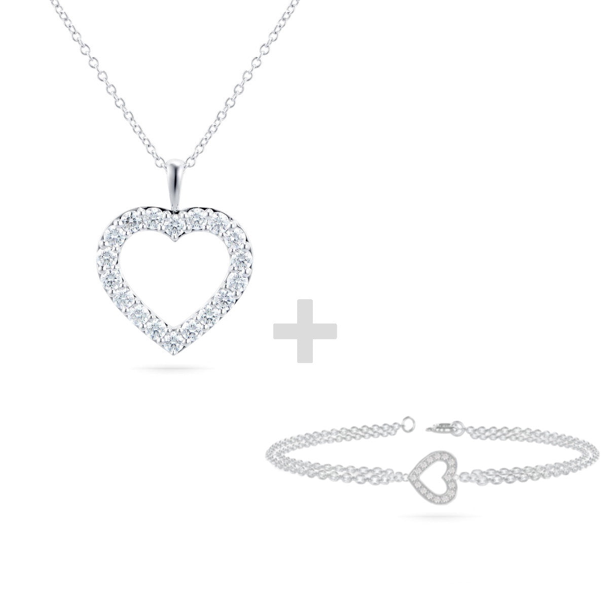 Amsterdam LOVE Silver Necklace Bracelet Set