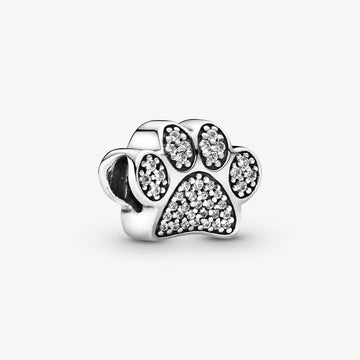 Glittery Paw Print Charm